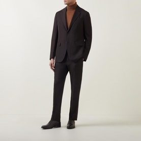 Mid-Rise Linen-Wool Suit Trousers