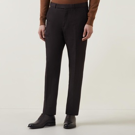 Mid-Rise Linen-Wool Suit Trousers