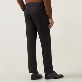 Mid-Rise Linen-Wool Suit Trousers