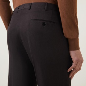 Mid-Rise Linen-Wool Suit Trousers