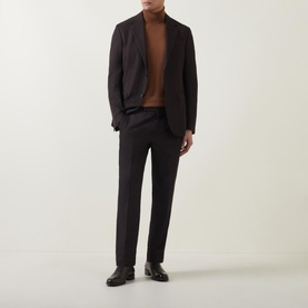 Mid-Rise Linen-Wool Suit Trousers