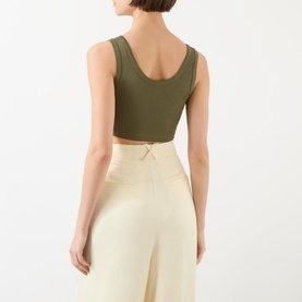 Cropped Logo-Detail Tank Top
