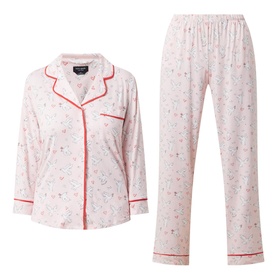 Brushed Notch Collar Pyjama Set