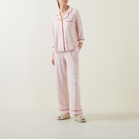 Brushed Notch Collar Pyjama Set