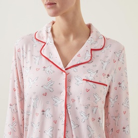 Brushed Notch Collar Pyjama Set