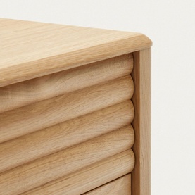 Lenon 2 Drawer Bedside Table 50x55cm Oak Wood and Veneer