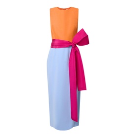 Colour-Block Sash-Tie Dress