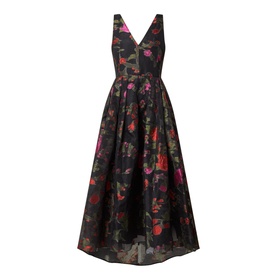 Asymmetric Floral-Print Dress