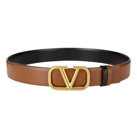 Reversible 'V' Logo Leather Belt