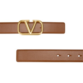 Reversible 'V' Logo Leather Belt