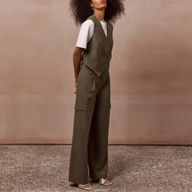 Straight-Leg Tailored Cargo Trousers