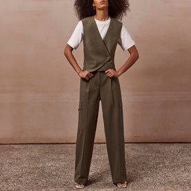 Straight-Leg Tailored Cargo Trousers