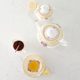 100 Years Bouquet 1990 Three-Piece Teapot Sugar & Creamer Set
