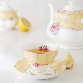 100 Years Bouquet 1990 Three-Piece Teapot Sugar & Creamer Set