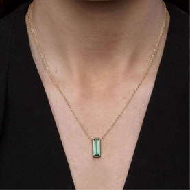 Manhattan Green Tourmaline Pendant Necklace