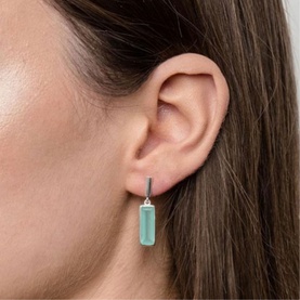 Manhattan Aqua Chalcedony Drop Earrings