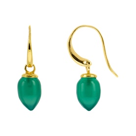 Relic Droplet Green Onyx Earrings