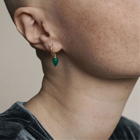 Relic Droplet Green Onyx Earrings