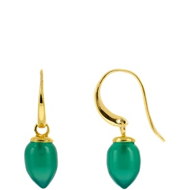 Relic Droplet Green Onyx Earrings