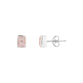 Manhattan Rose Quartz Stud Earrings