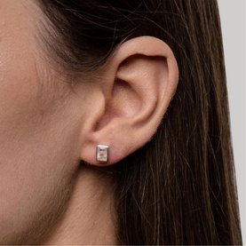 Manhattan Rose Quartz Stud Earrings