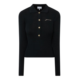 Logo Ribbed-Knit Polo Shirt