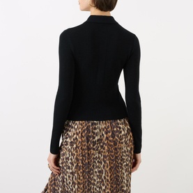 Logo Ribbed-Knit Polo Shirt