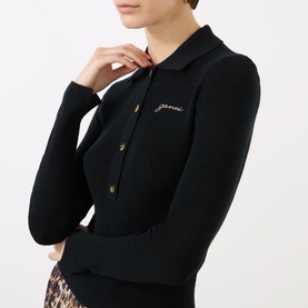 Logo Ribbed-Knit Polo Shirt