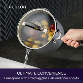 ScratchDefense Extreme Non-Stick Straining Saucepan & Lid 16cm