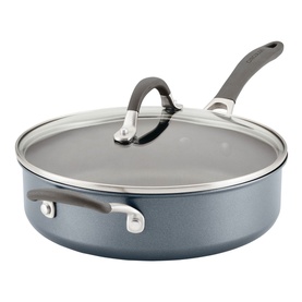 ScratchDefense Extreme Non-Stick Saut&eacute; Pan, Lid & Helper Handle 4.7L