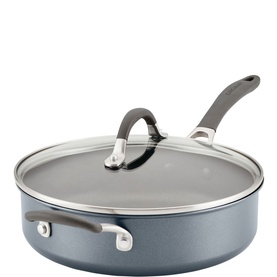 ScratchDefense Extreme Non-Stick Saut&eacute; Pan, Lid & Helper Handle 4.7L