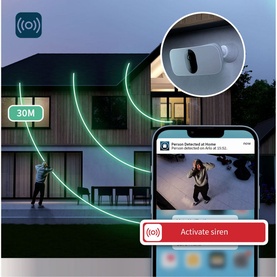 Arlo White 2K Wireless Cam With Floodlight 1 Pk