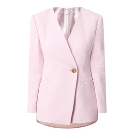 Single-Breasted Collarless Blazer
