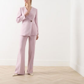 Single-Breasted Collarless Blazer