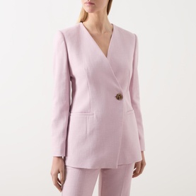Single-Breasted Collarless Blazer