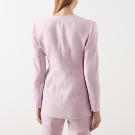 Single-Breasted Collarless Blazer