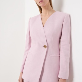 Single-Breasted Collarless Blazer