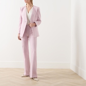Single-Breasted Collarless Blazer