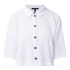 Mesh Button Down Polo Shirt