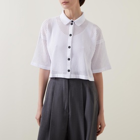 Mesh Button Down Polo Shirt