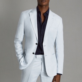 Kin Single-Breasted Linen Blazer