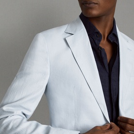 Kin Single-Breasted Linen Blazer