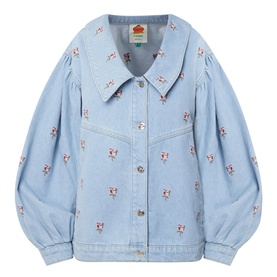Rose Embroidered Denim Jacket
