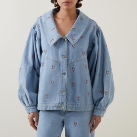 Rose Embroidered Denim Jacket
