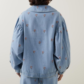 Rose Embroidered Denim Jacket