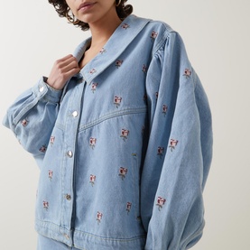 Rose Embroidered Denim Jacket