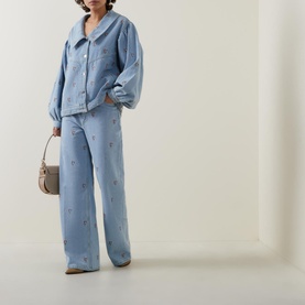 Rose Embroidered Denim Jacket