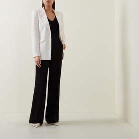 Wide-Leg Stretch Trousers