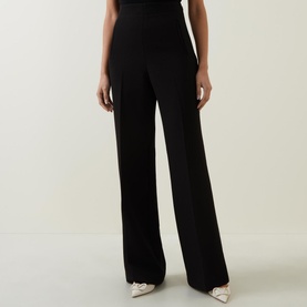 Wide-Leg Stretch Trousers