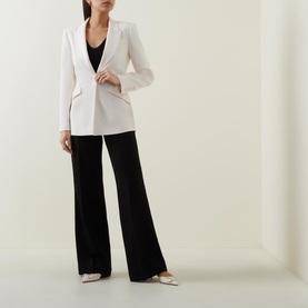 Wide-Leg Stretch Trousers